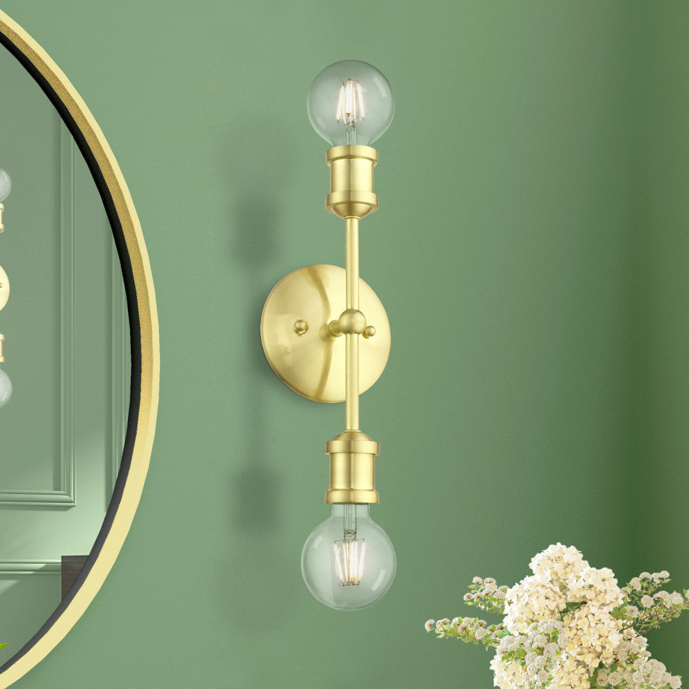 Lansdale 2 Light Satin Brass ADA Vanity Sconce