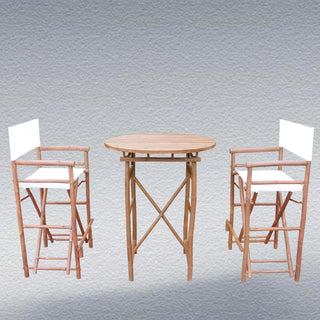 Director High Round 3-Piece Table Set, White