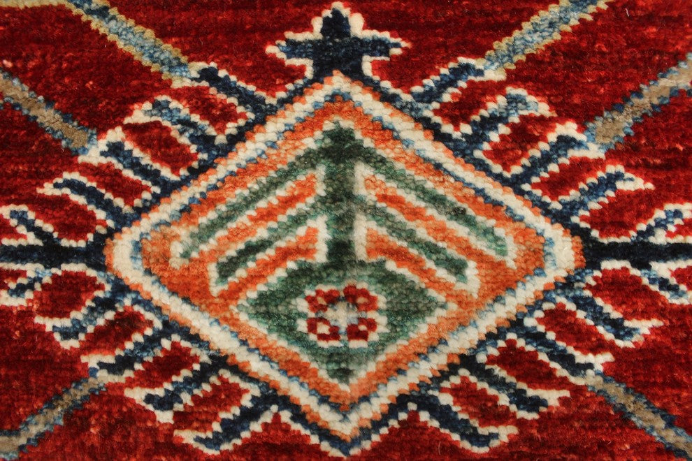 Super Kazak Asad Red Rug, 4'2x5'6