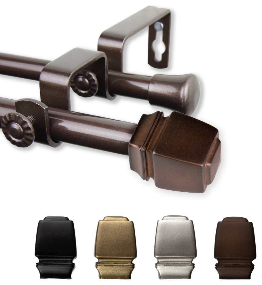 Nona 5/8" Double Curtain Rod Cocoa