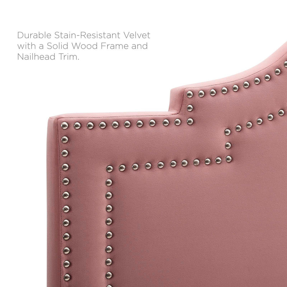 Headboard, Twin Size, Velvet, Pink, Modern Contemporary, Bedroom Master Suite
