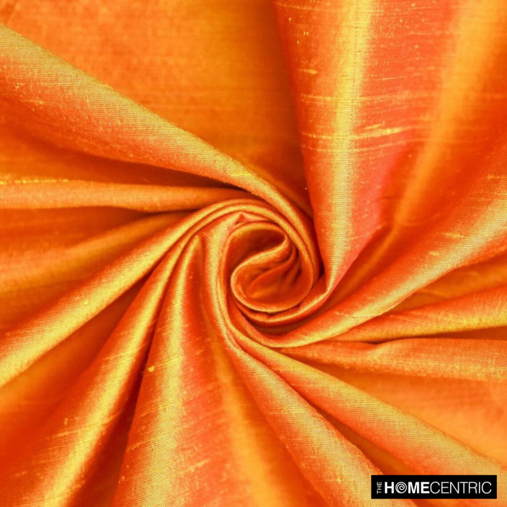 Saffron Orange Silk Dupioni Fabric By The Yard, 5 Yards For Curtain, Dress