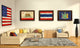 Thailand Country Textured Flag Print With Brown Gold Frame, 15"X21"