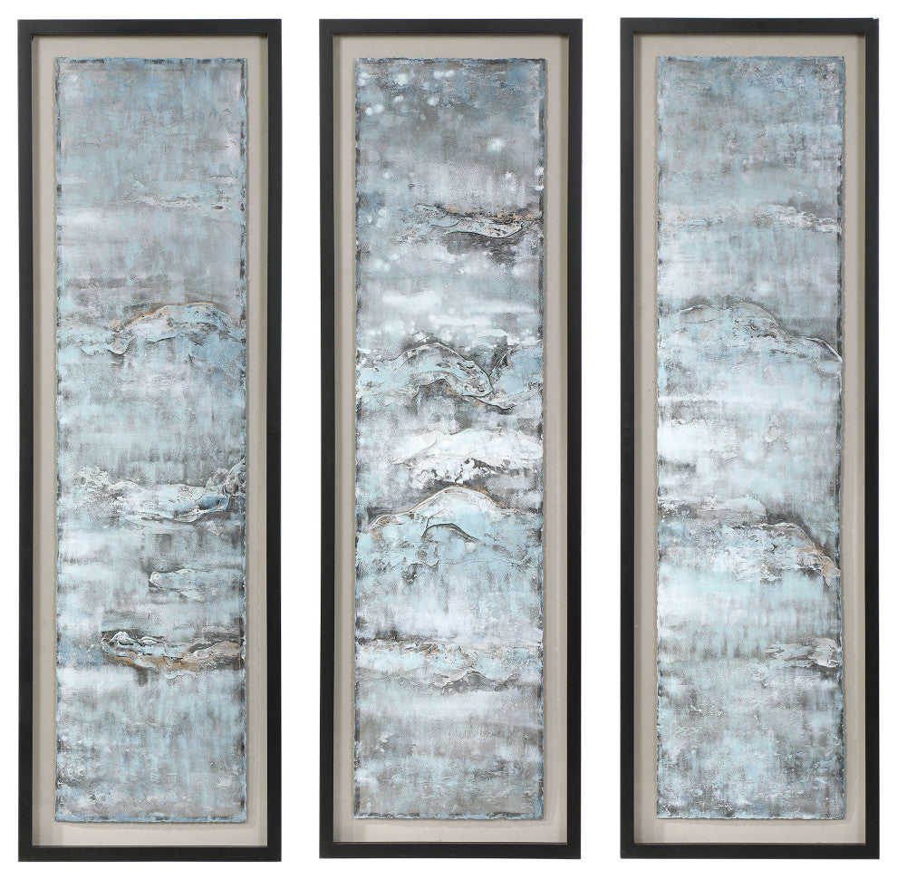 Uttermost Ocean Swell Painted Metal Art, 3-Piece Set, 3 cartons