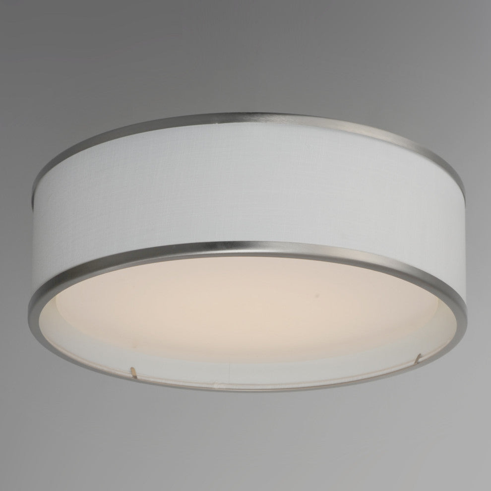 Maxim 10231WL Prime 16" LED Flush Mount Drum Ceiling Fixture - Satin Nickel