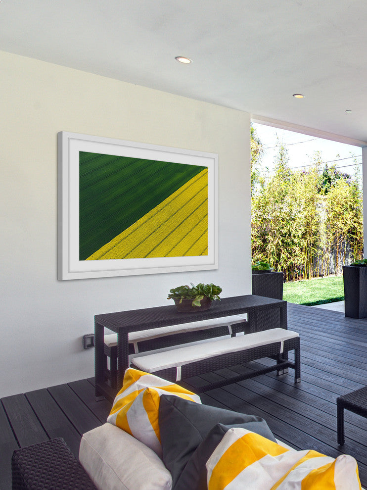 "Green and Yellow Crops" Framed Painting Print