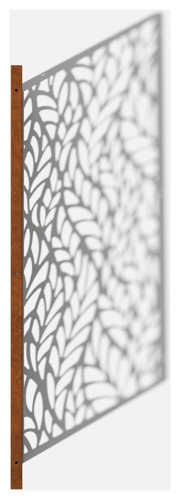 Alta Corten Steel Decorative Screen Panel, Flowleaf