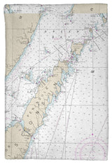 Door County, Green Bay, WI Nautical Map Kitchen Towel
