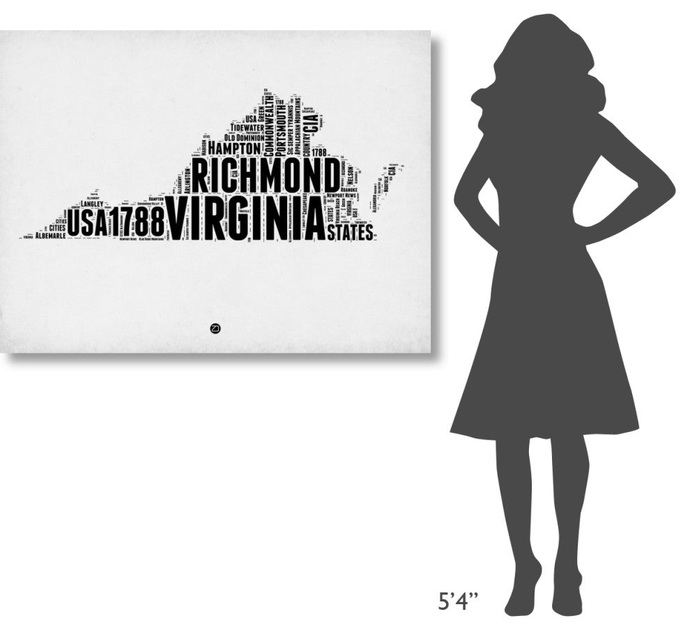 "Virginia Word Cloud 2" Fine Art Print