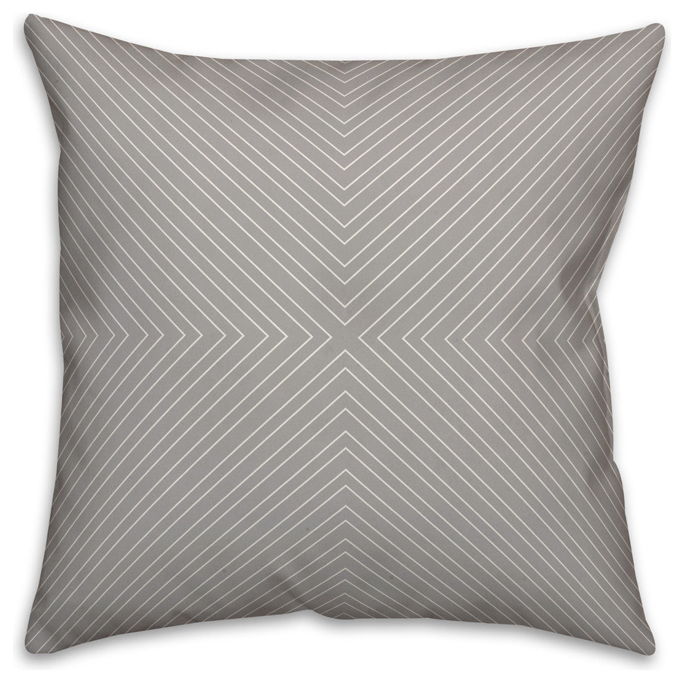 Gray Modern Geo 18x18 Throw Pillow Cover