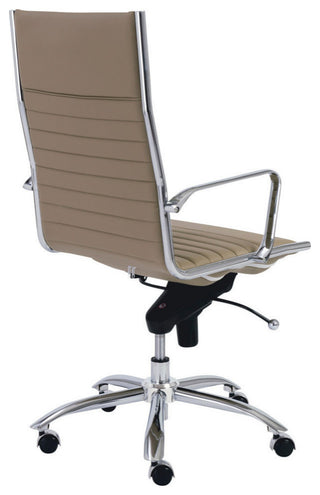 Dirk High Back Office Chair, Taupe/Chrome