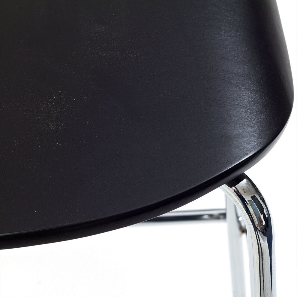Modern Contemporary Dining Kitchen Wood Bar Stool Black