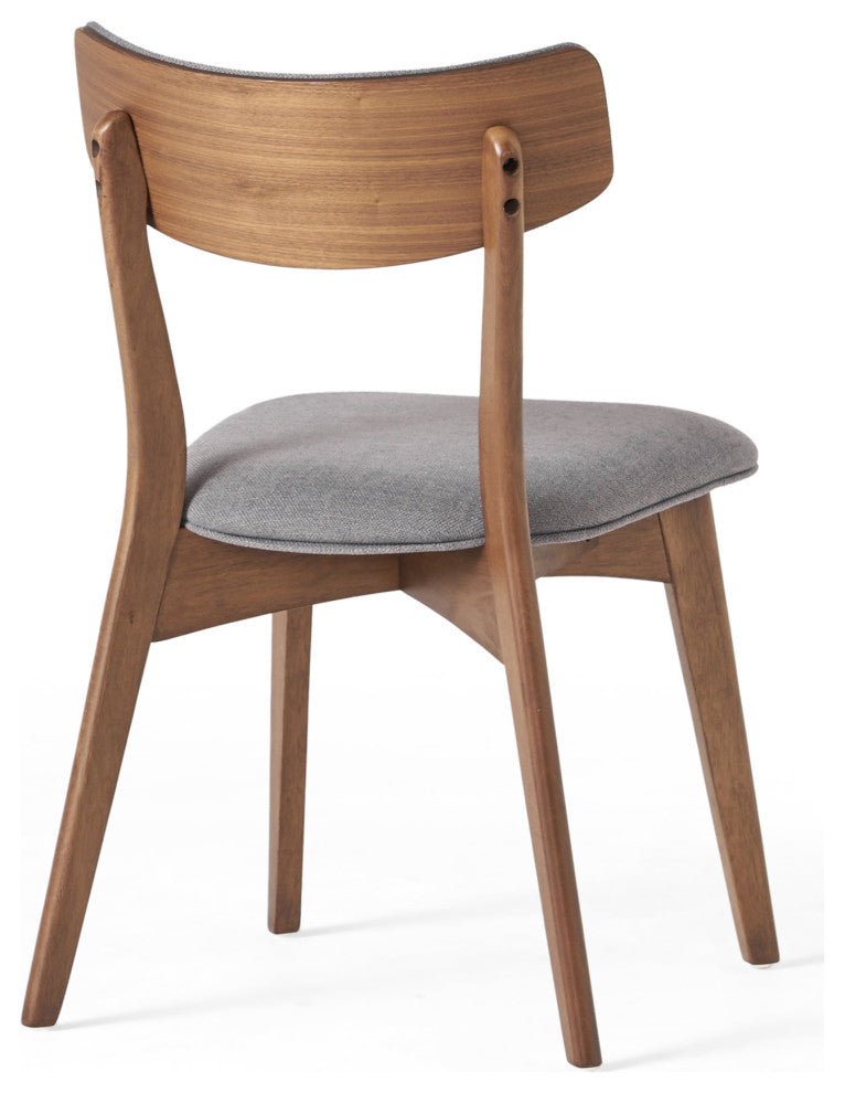 GDF Studio 5-Piece Aman Mid Century Wood Dining Set, Dark Gray