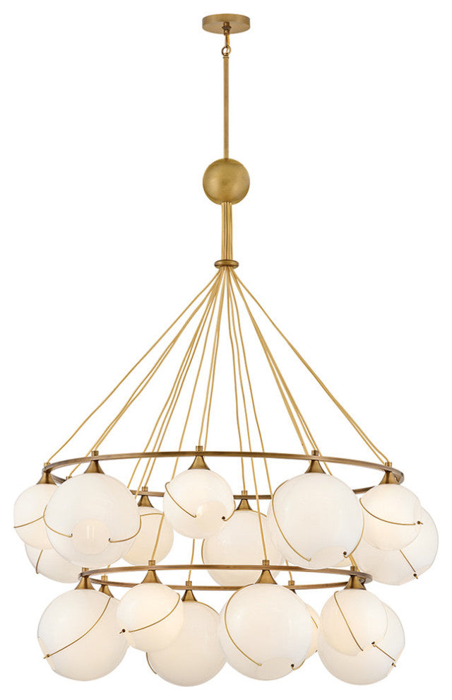 Hinkley Skye Extra Large Two Tier Chandelier, Heritage Brass