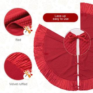 72"D Velvet Ruffled Christmas Tree Skirt