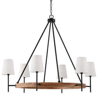 Capital Lighting 450861-709 Jonah 6 Light 42"W Taper Candle Ring - Light Wood /