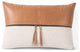 Leather and Linen Pillow-Buttersctch-16x24