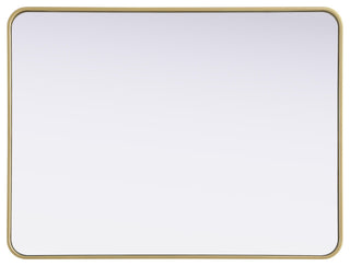 Home Living Contour Metal Rectangle Mirror 30x40, Brass