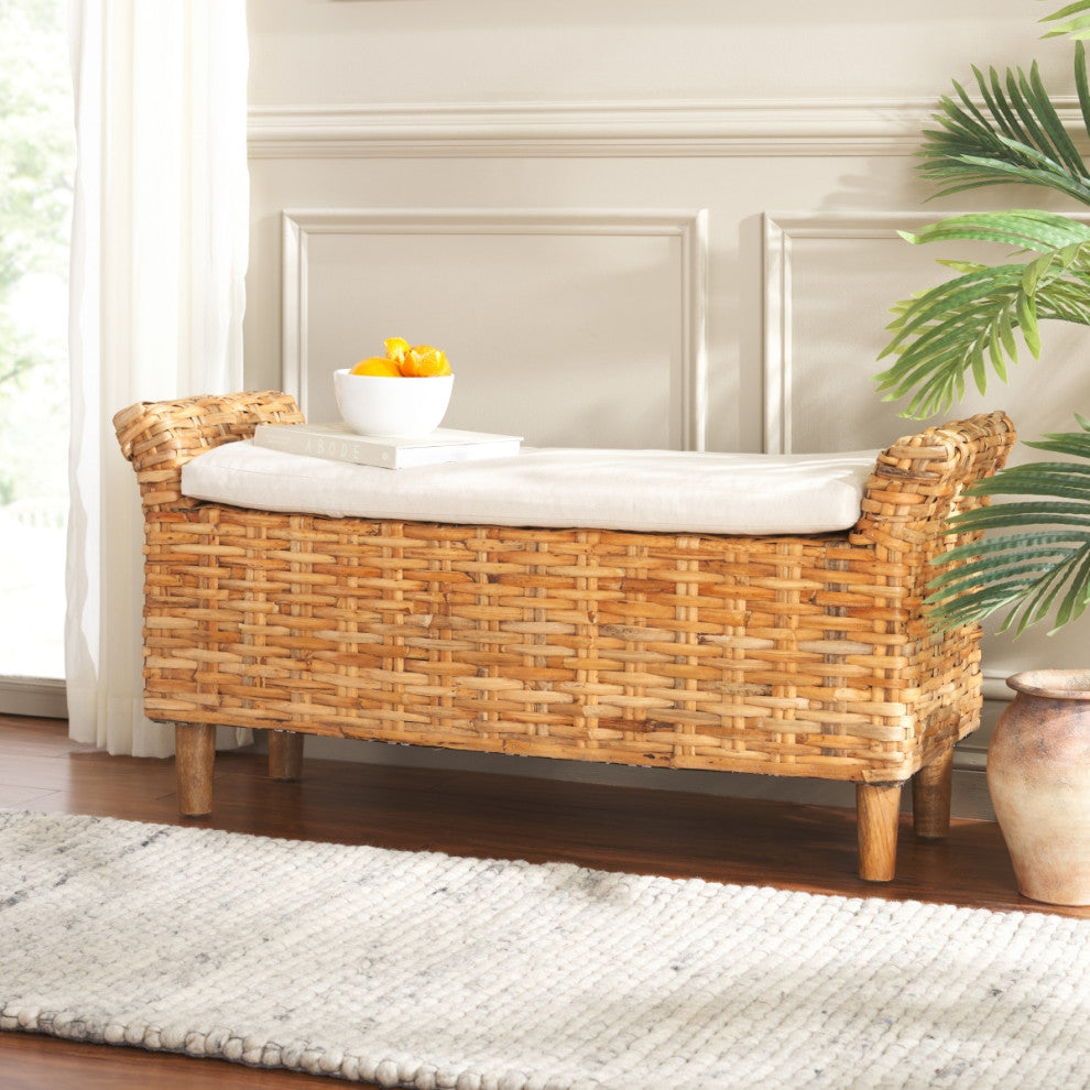 Safavieh Palermo Bench, White/Natural