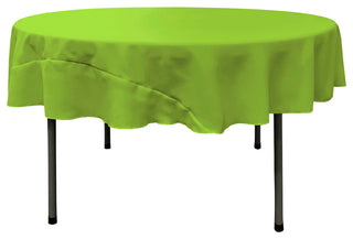 LA Linen Polyester Poplin Tablecloth 72" Round, Lime