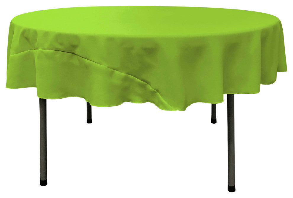 LA Linen Polyester Poplin Tablecloth 72" Round, Lime