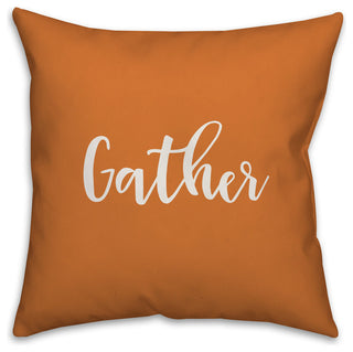 Gather in Orange 18x18 Throw Pillow Cover