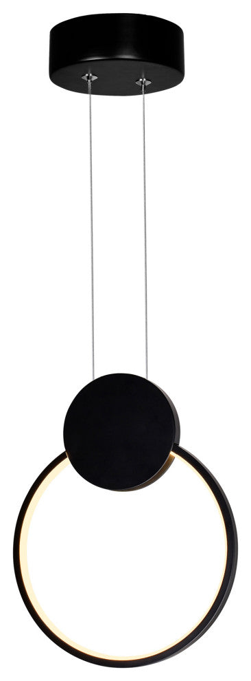 Pulley 8 in LED Black Mini Pendant