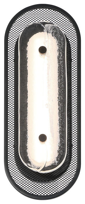 Tramore, Wall Sconce, 16", Matte Black, Silver Glass