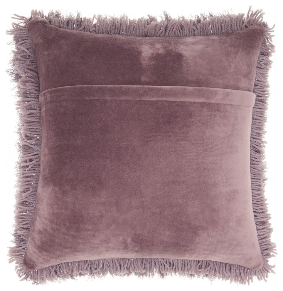 Plush Lavendar Shag Accent Throw Pillow