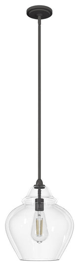Hunter 12" Dunshire Noble Bronze, Clear Glass 1 Light Pendant Ceiling