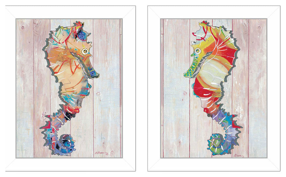 "Sea Horses" Collection By Sear, Printed Wall Art, Ready To Hang, White Frame