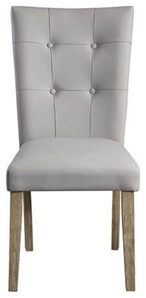 Dn00554 Side Chair, Set of 2, Gary Pu and Oak Finish, Charnell