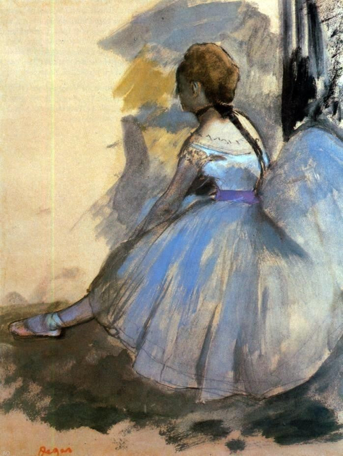 Edgar Degas Dancer Seated , 21"x28" Wall Decal