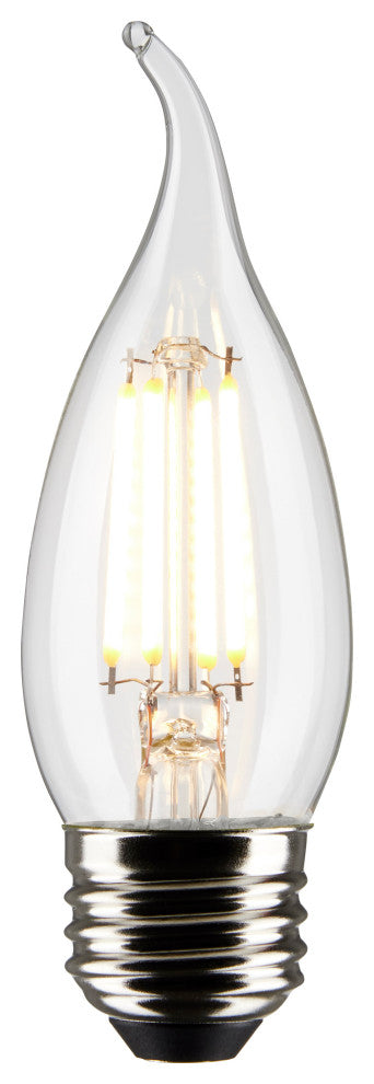 5.5W CA10 LED, Clear, Medium Base, 2700K, 500 Lumens, 120V, 2- Pack