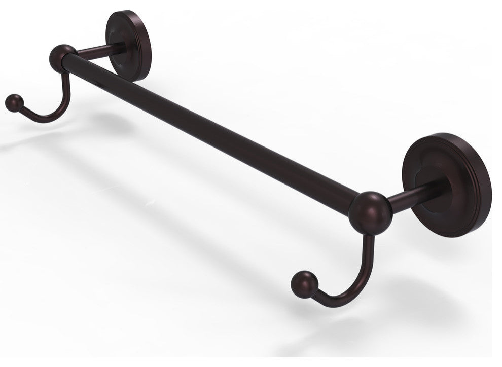 Prestige Regal 18" Towel Bar with Integrated Hooks, Antique Bronze