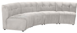 Limitless Velvet Upholstered 4-Piece Modular Sectional, Cream