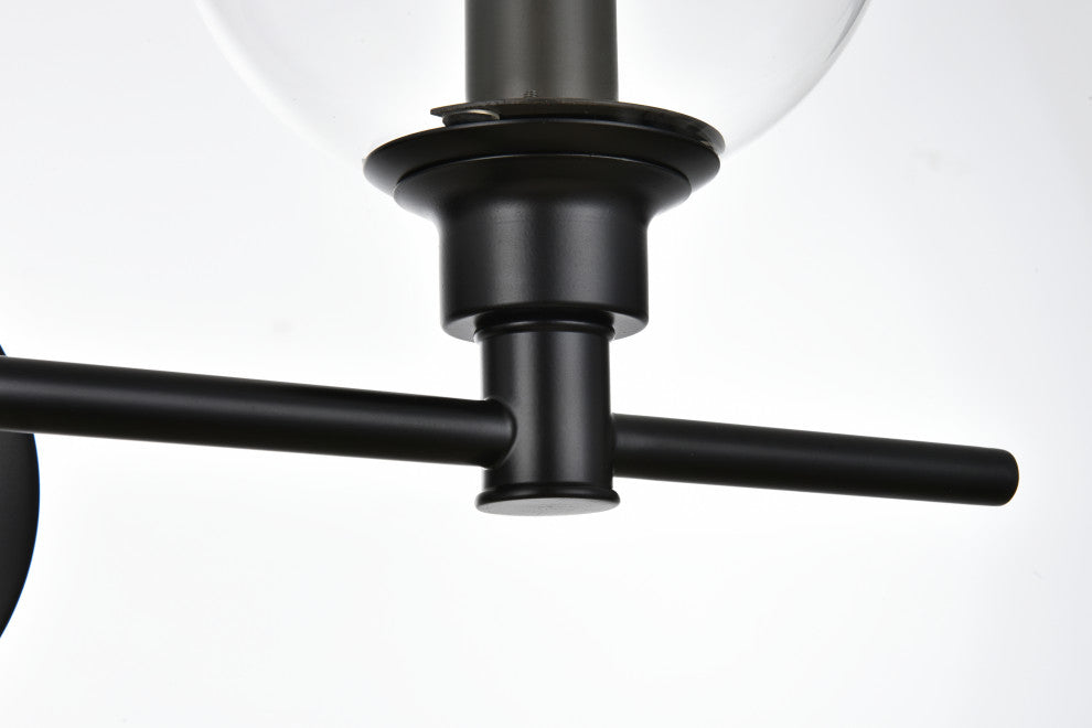 4 Light Black And Clear Bath Sconce
