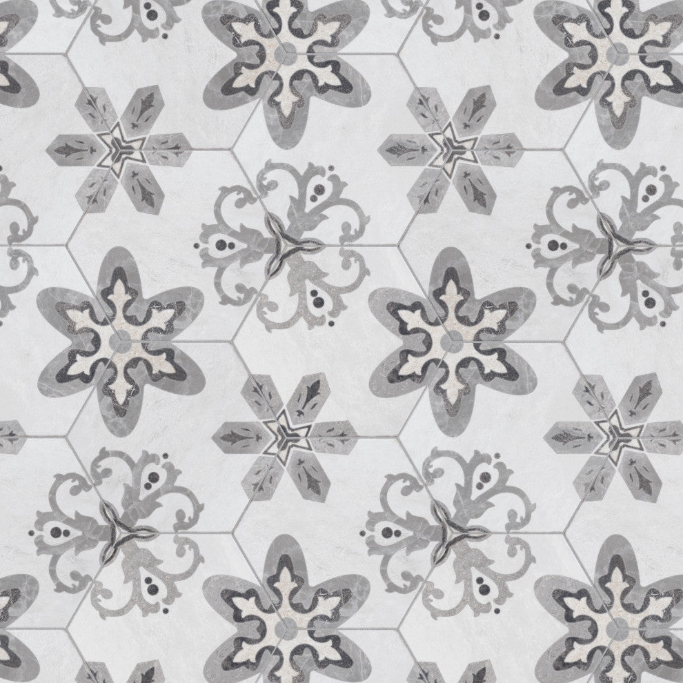 Mazzo Hex Deco Garden Porcelain Floor and Wall Tile