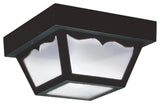 1-Light Outdoor Ceiling Flush Mount, Black