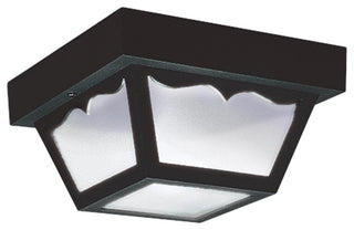 1-Light Outdoor Ceiling Flush Mount, Black