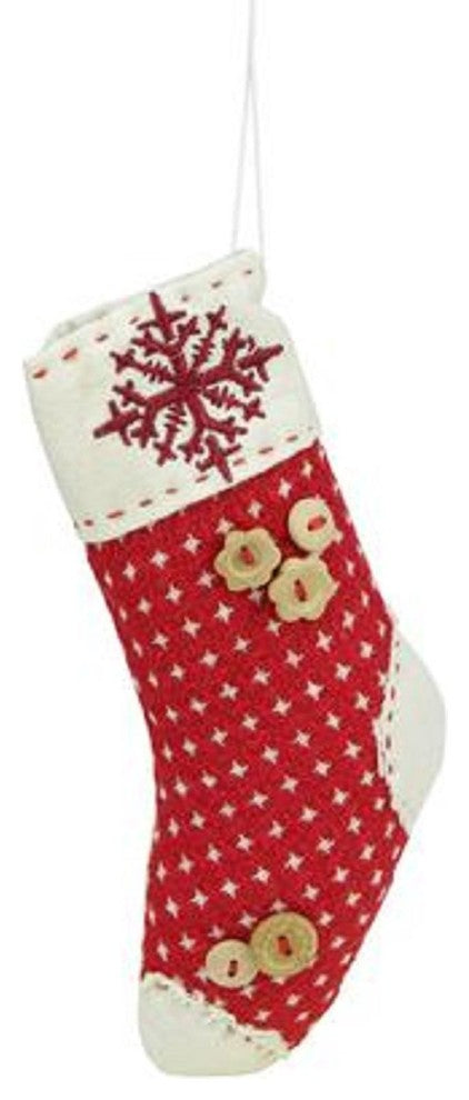 7.5" Plush Red Holiday Stocking Christmas Ornament