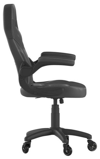 X10 Office Computer Chair, Flip-up Arms, Transparent Roller Wheels, Black