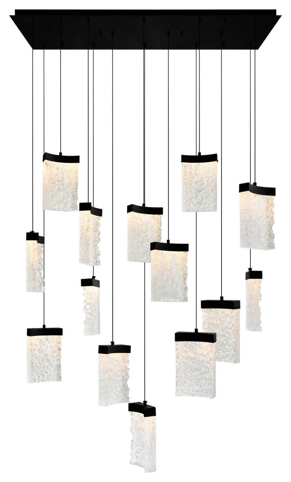 Lava Integrated LED Chandelier, Black