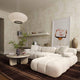Calliope Cream Vegan Shearling Modular Ottoman - Cream