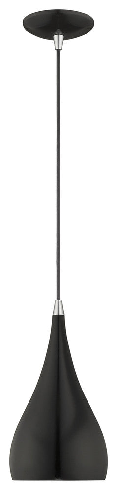 Livex Lighting Shiny Black 1-Light Mini Pendant