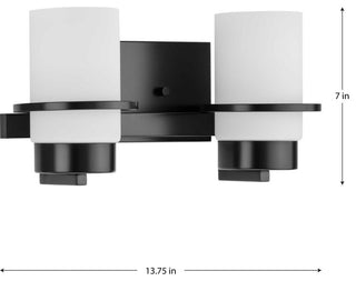 Reiss Collection Two-Light Modern Farmhouse Matte Black Vanity Light