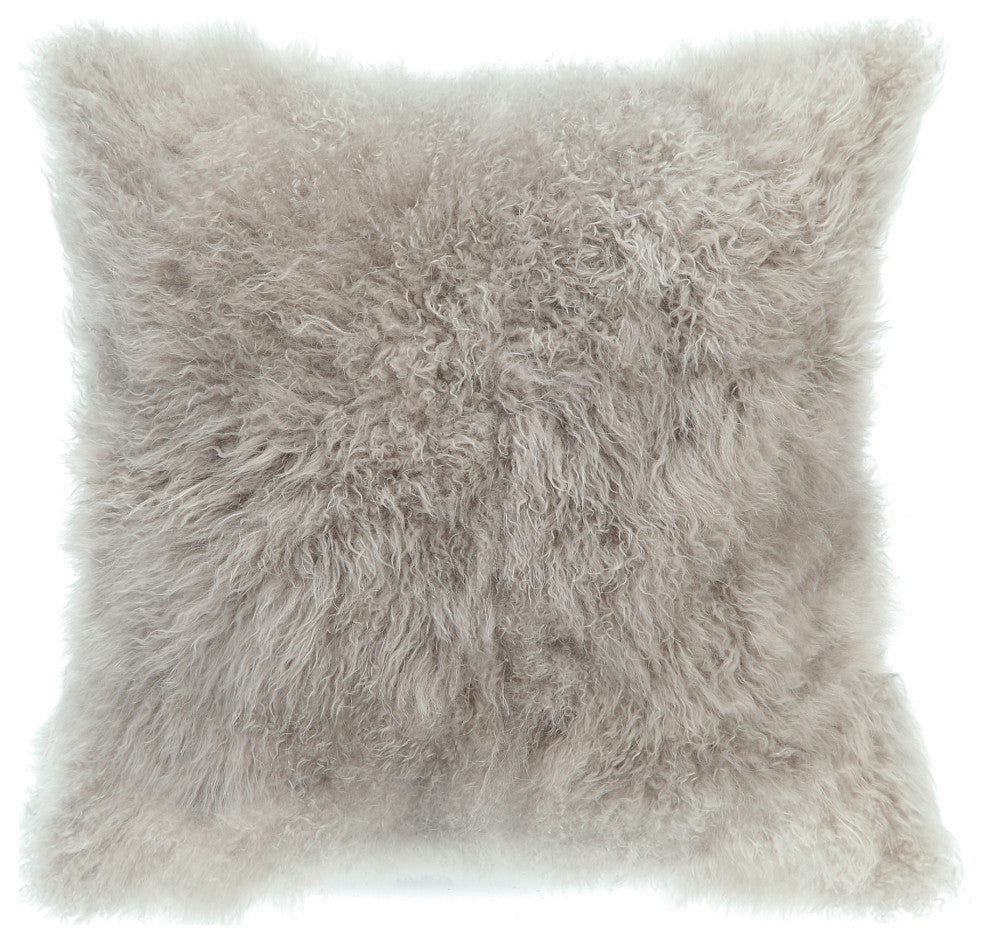 Cashmere Fur Pillow Light Grey