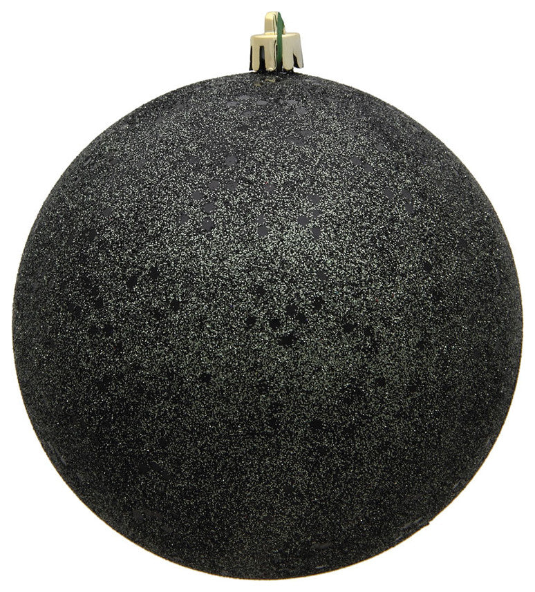 Vickerman N591084Dq 4" Gunmetal Sequin Ball Ornament, 6 Per Bag
