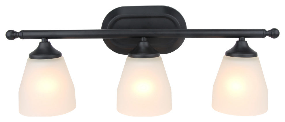 Jordan 3-Light Vanity Light, Matte Black
