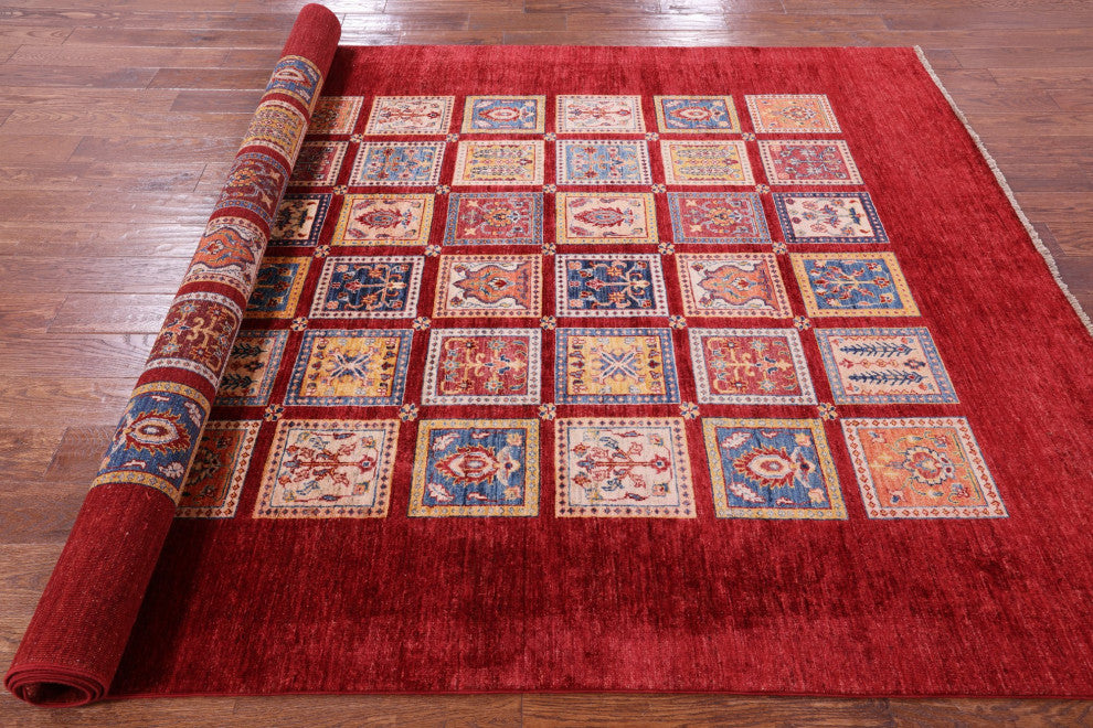 6' 9" X 10' 1" Persian Garden Design Hand Knotted Wool Rug Q11125